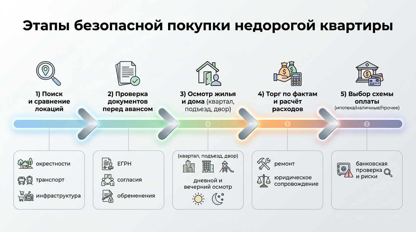 Этапы безопасной покупки недорогой квартиры